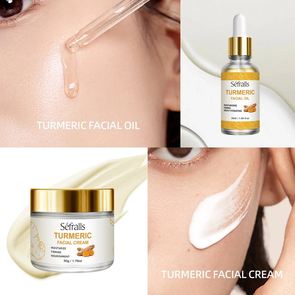 Séfralls Turmeric Skincare Set for All Skin TypesFirming moisturising deep cleansing anti-wrinkle nourishing blemish reduction Nova Trendz