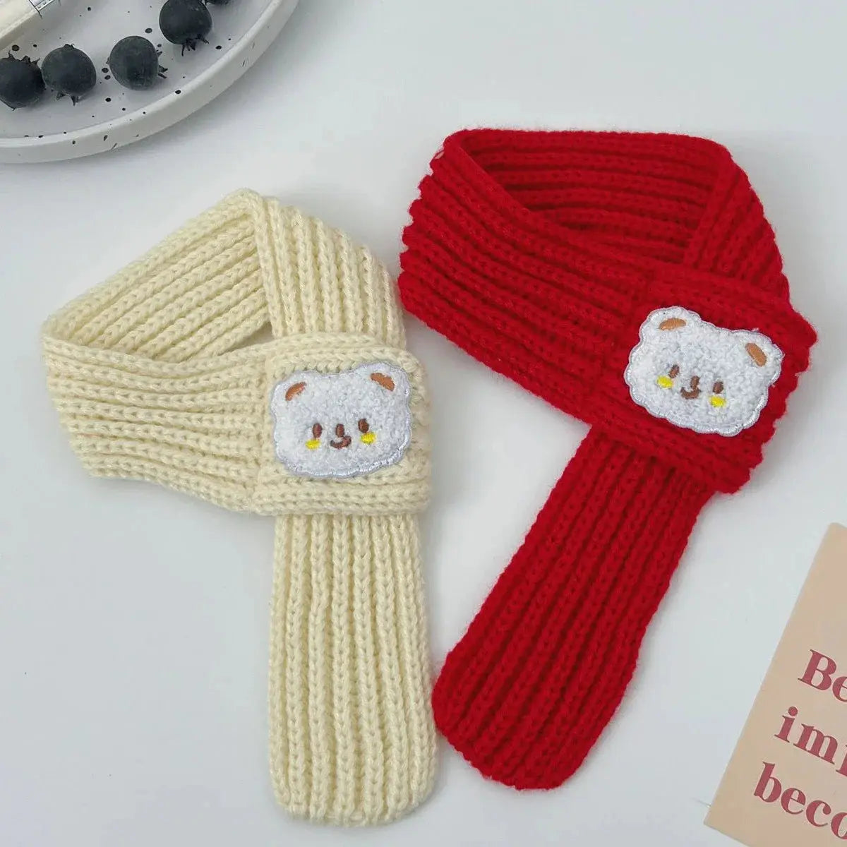 Pet Christmas Scarf Cat Dog New Year Red Bear Warm Scarf Pet Winter Knitted Scarf Cat Collar Puppy Accessories Bow Ties for Dogs - Nova Trendz