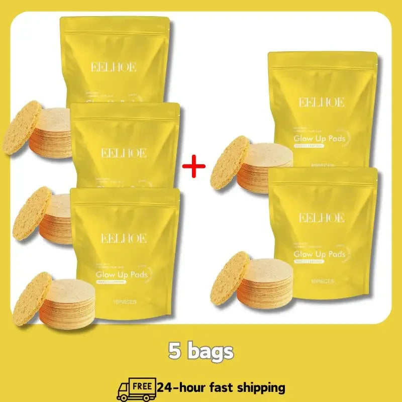 Turmeric Kojic Acid Cleansing Pads Exfoliating Pads Facial Sponges Removes Dirt Cleansing Exfoliating Daily Cleansing Skin Care