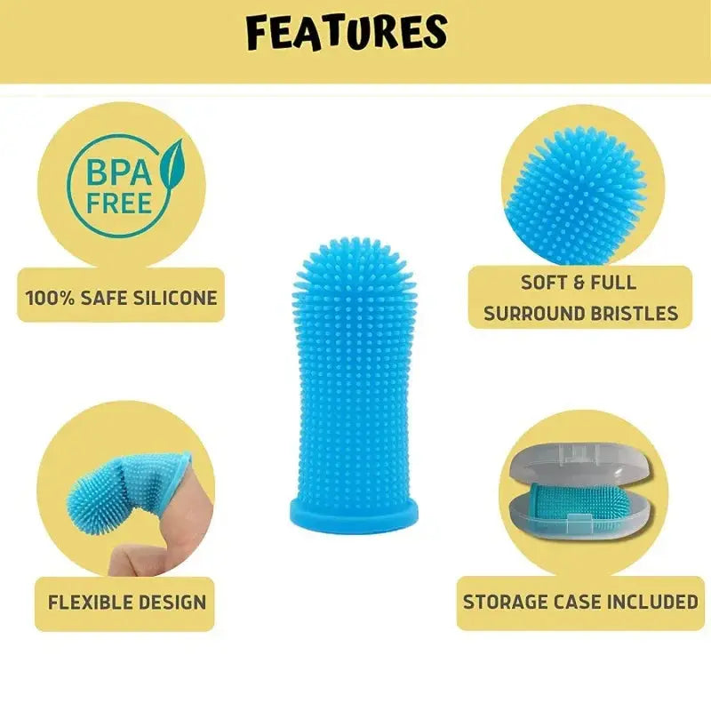 Dog Super Soft  pet Finger Toothbrush Teeth Cleaning Breath Care Nontoxic Silicone Tooth Brush Cat dog toothbrush pet products - Nova Trendz