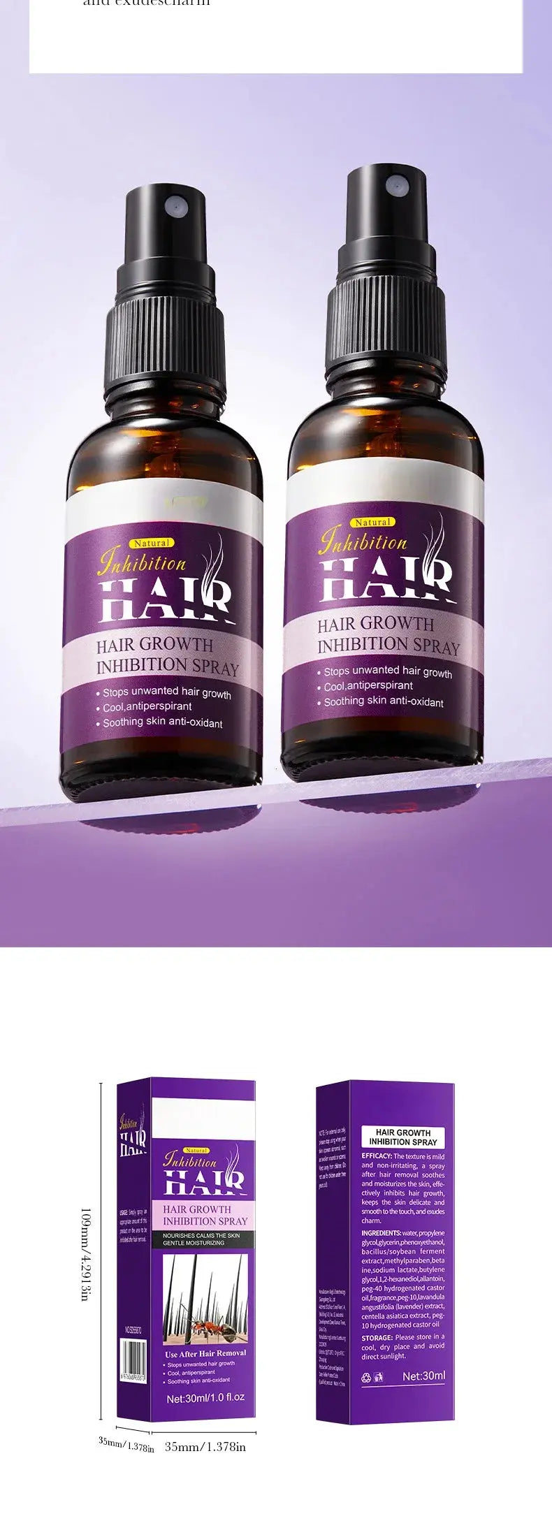 Hair Removal Cream Inhibits Hair Growth Whitening Safe Gentle Spray Effectively Remove Armpit Knee Leg Hair Skincare Products - Nova Trendz