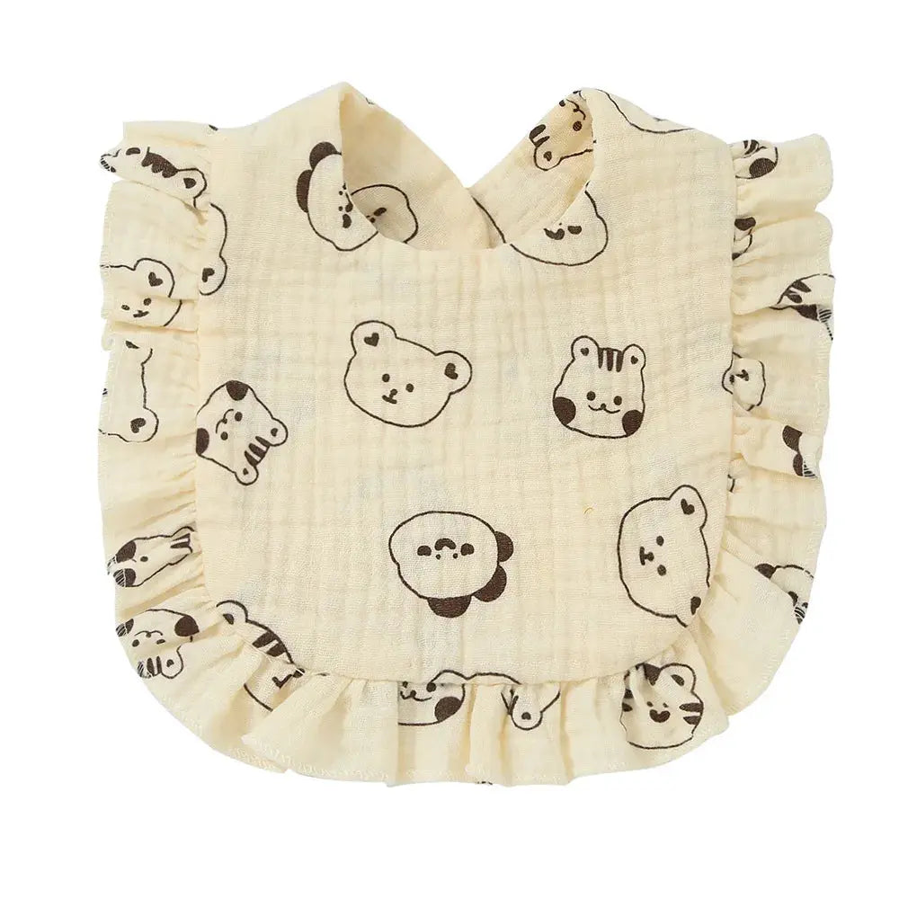 2025 New Baby Feeding Drool Bib Ruffle Floral Infants Lace Saliva Towel Soft Cotton Burp Cloth For Newborn Toddler Kids Bibs Nova Trendz