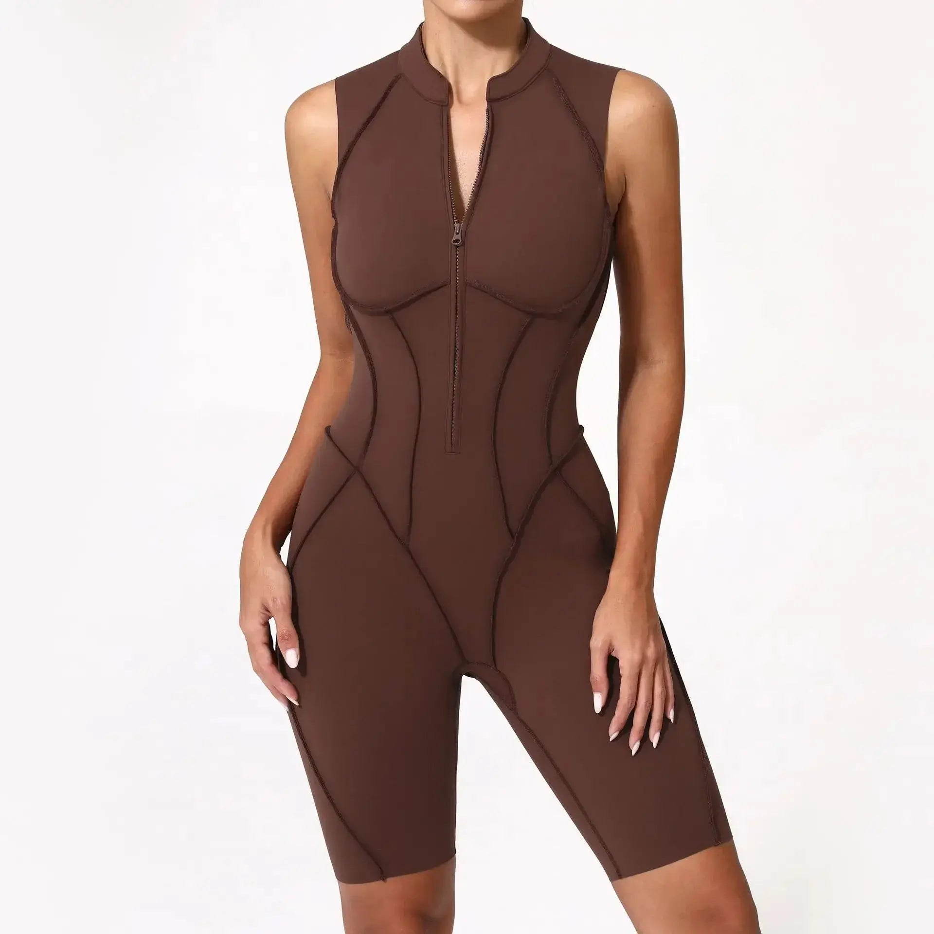 New Seamless Yoga Jumpsuits Sports Fitness Hip-lifting Backless Skinny Zipper One-Piece Workout Clothing Gym Bodysuit for Women - Nova Trendz