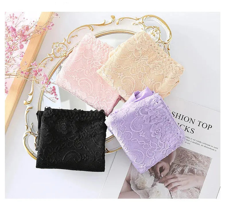 1-4PC Lace Solid Color Oversized Comfortable Maternity Underwear Soft Comfortable Breathable High Waisted Women's Triangle Pants Nova Trendz