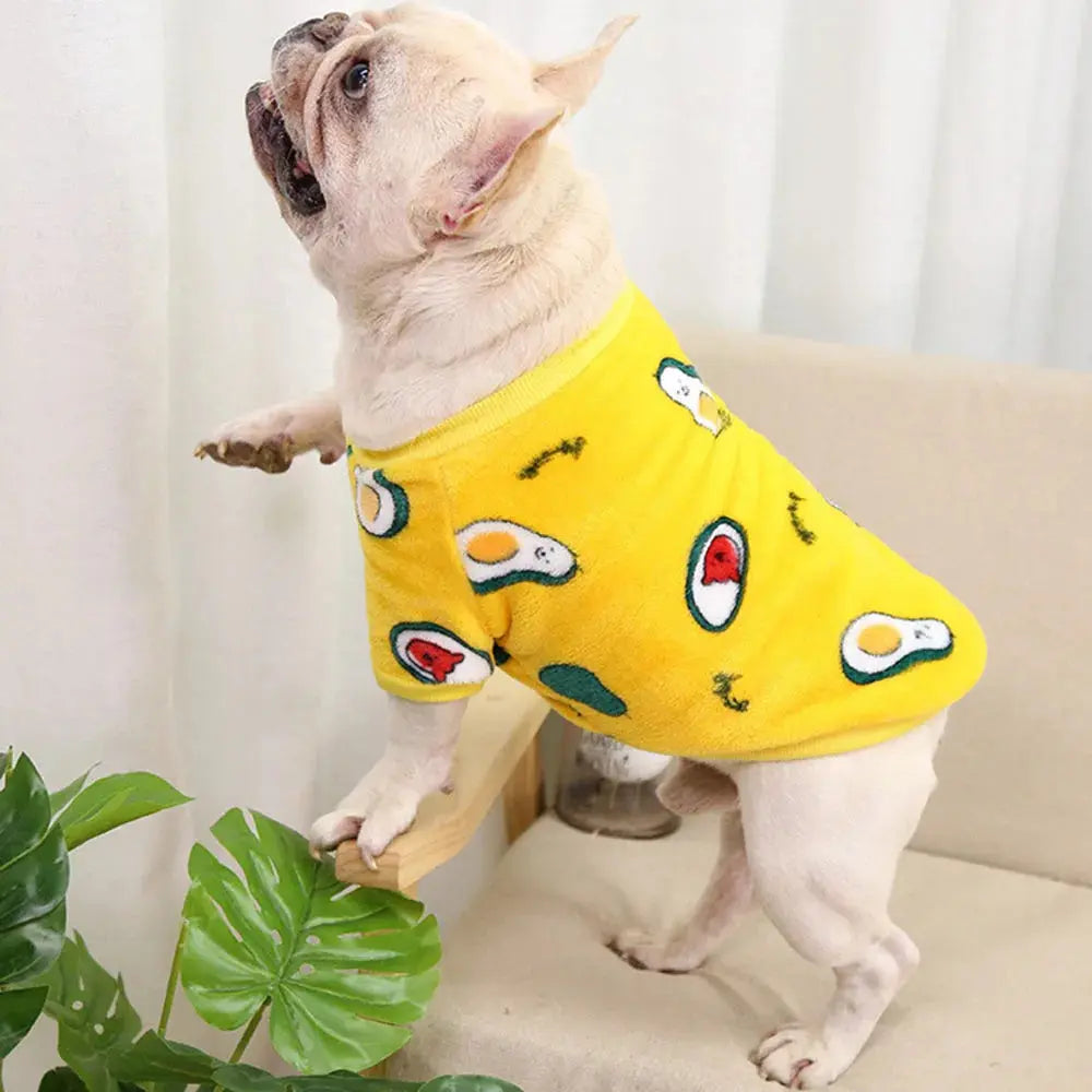 Warm Dog Clothes Cute Print Puppy Pet Clothing French Bulldog Hoodie Winter Dog Pajamas Sweater Coat for Small Medium Dogs Cats - Nova Trendz