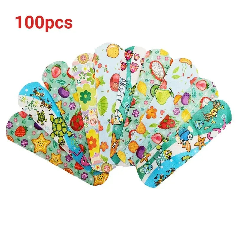 100pcs Cartoon Animal Pattern Waterproof Hemostasis Kids Band Aid Stickers Adhesive Bandage Wound Strips Plasters for Children Nova Trendz