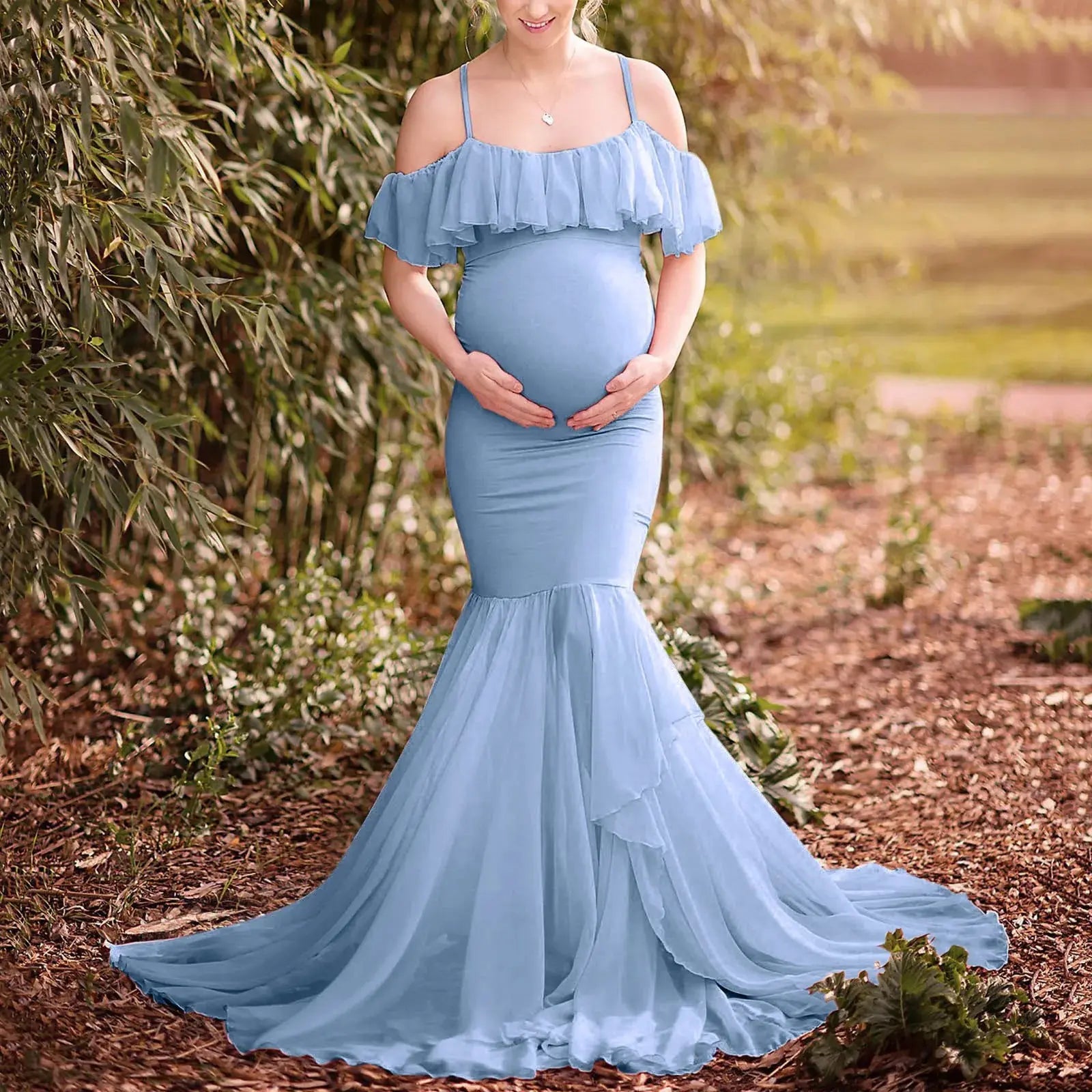 Maternity Dresses For Photo Shoot Pregnant Dress Lace Props Short Sleeve Solid Aline Dress Ropa De Maternidad Embarazo Juvenil Nova Trendz