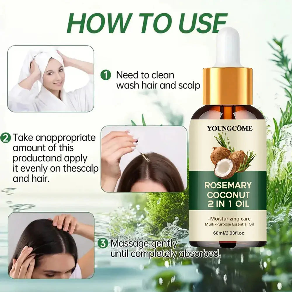 Rosemary Oil Hair Essential Coconut Oil Improve Hair Loss And Nourishes Strengthen Hair Roots Scalp Treatment Hair Care Nova Trendz
