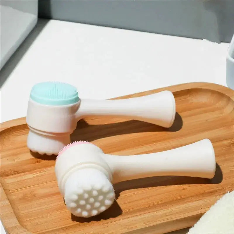 Silicone Facial Facial Cleansing Brush Manual Massage Facial Cleansing Brush Soft Bristles Silicone 3D Double-Sided Face Brushes Nova Trendz