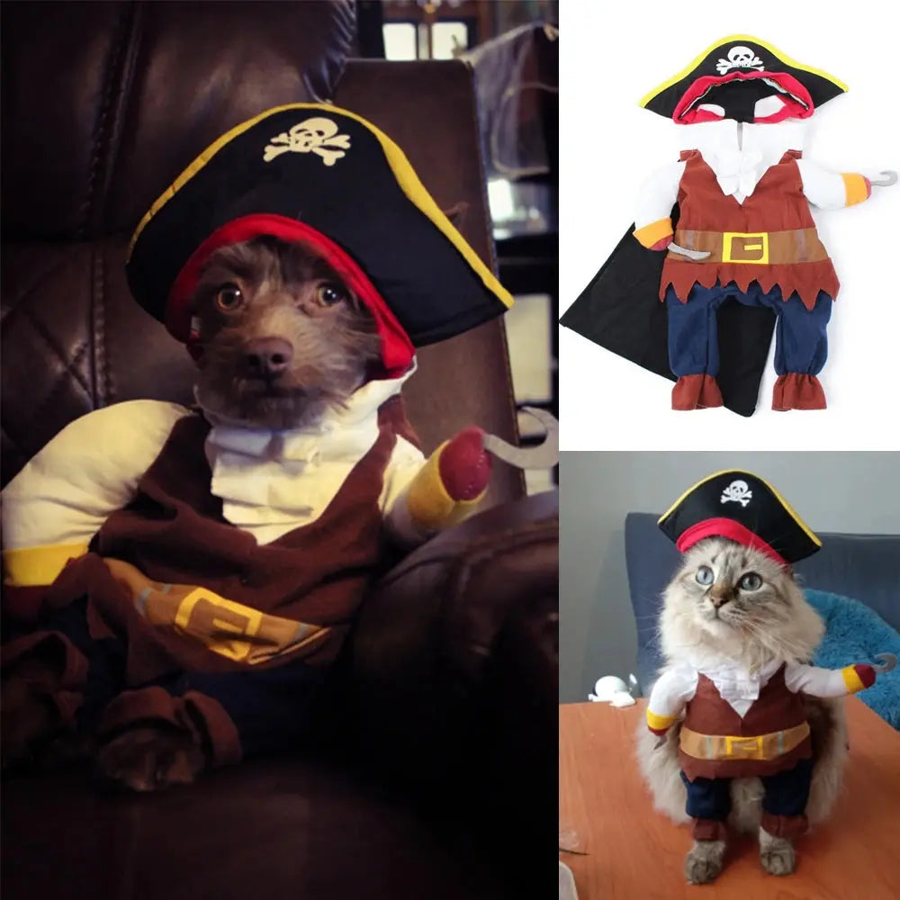 Halloween Funny Pirate Cat Dog Costume For Small Medium Dogs Cats Puppy Kitten Cosplay Creative Novelty Dress Up Party Clothes Nova Trendz