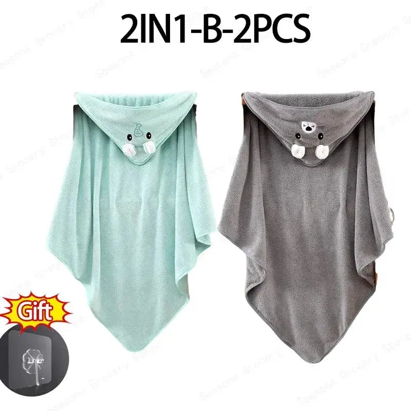 Hooded Coral Velvet Baby Bath Towel Cartoon Baby Elephant Wrap Blanket Super Absorbent Warm Bathrobe Newborn Baby Bath Towel Nova Trendz