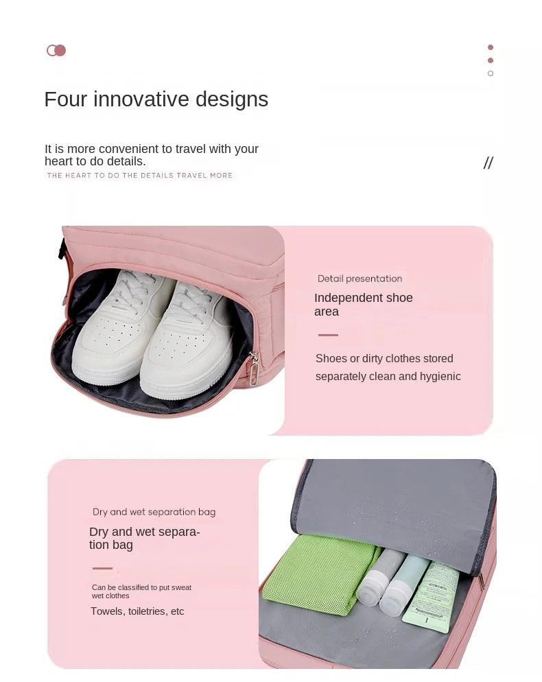 Mummy Bag Nappy Backpack Large Capacity Multifunction Cabin Bag with Shoe Storage Multilayer Separation Waterproof Diaper Bags