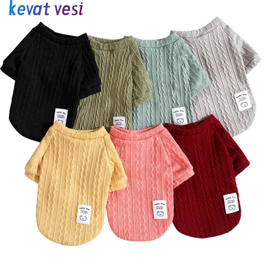 Warm Knitted Dog Sweater Soft Fashion Pet Clothes for Samll Medium Dogs Cats French Bulldog Chihuahua Yorkies Pug Costume