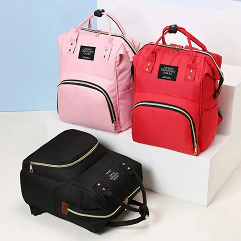 Large Capacity Canvas Mummy Bag Multifunctional Baby Bottle Thermal Insulation Travel Storage Bag Fashion Mummy Bag Hanging Bag Nova Trendz