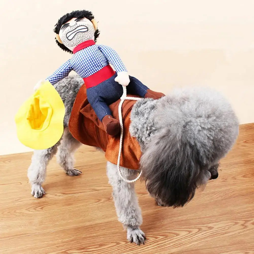 Dog Halloween Costume,Funny Dog Cowboy Riding Costume,Cotton,Dog Costume,for Small Medium Large Dogs,Pet Supplies - Nova Trendz