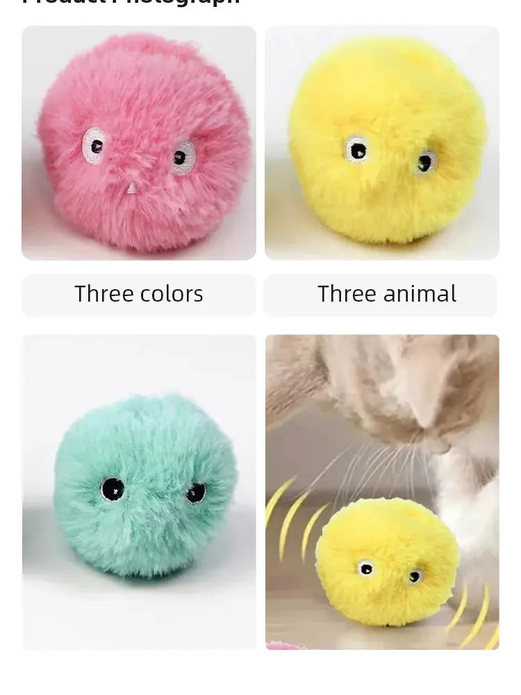 Interactive Ball Smart Cat Toys Plush Electric Catnip Training Toy Kitten Touch Sounding Pet Product Squeak Toy Ball - Nova Trendz