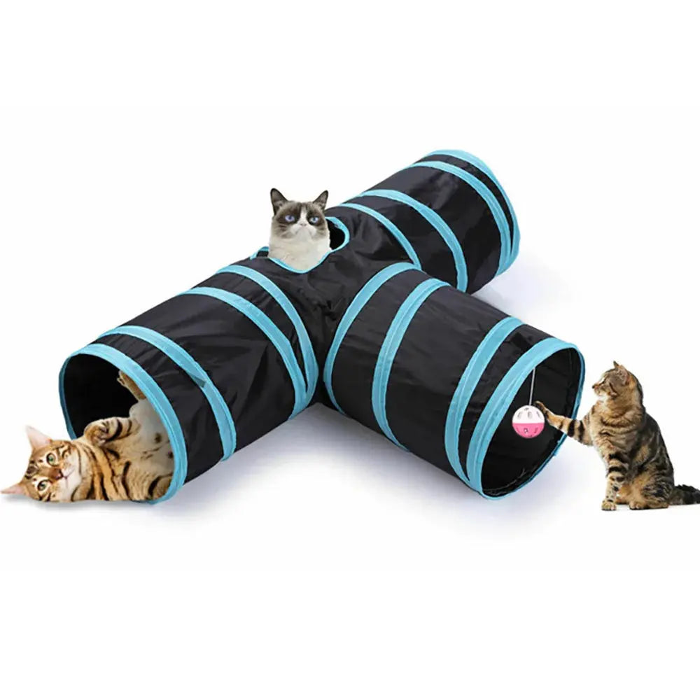 Cat Tunnel Pet Supplies Cat S T Pass Play Tunnel Foldable Cat Tunnel Cat Toy Breathable Drill Barrel for Indoor loud paper - Nova Trendz