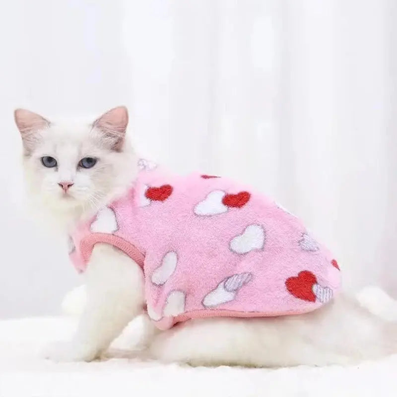 Cartoon Fleece Pet Cat Clothes Winter Warm Pet Dog Vest Puppy Cat Sweater Dog Clothes For Small Dogs Cats Coat Jacket Pet Outfit - Nova Trendz