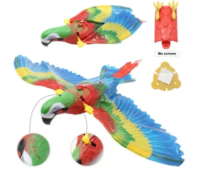 Simulation Bird Interactive Cat Toys Electric Hanging Eagle Flying Bird Cat Teasering Play Cat Stick Scratch Rope Pet Toys - Nova Trendz