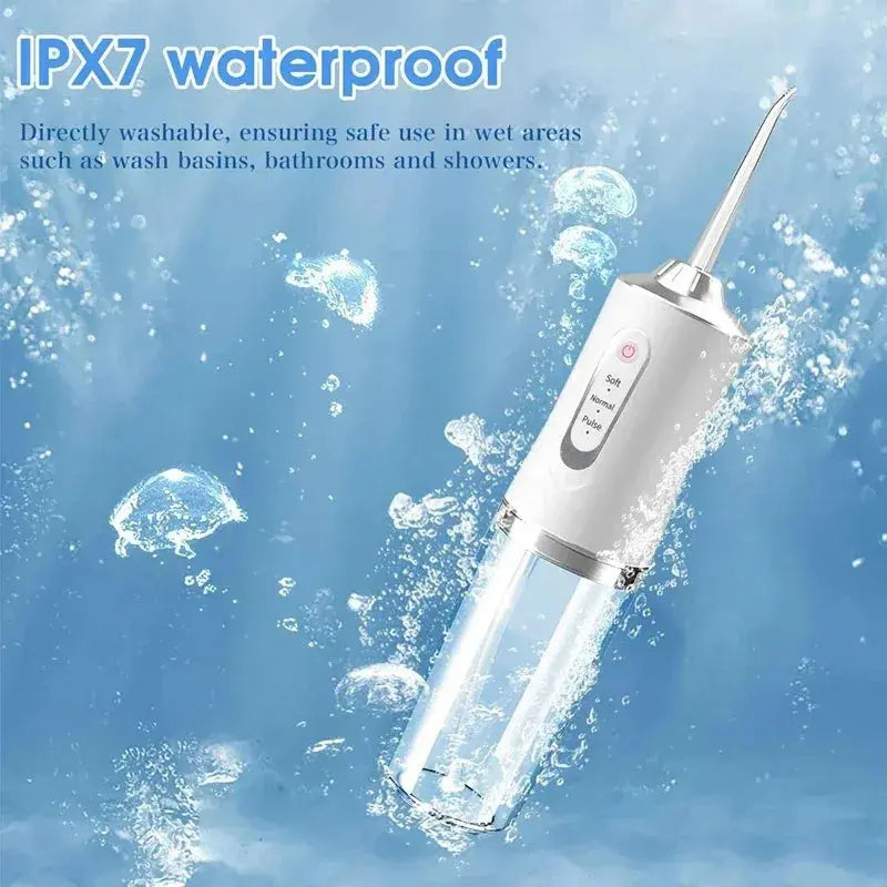 Powerful Battery Electric Pick Ipx7 3 Modes Rechargeable Teeth Cleaning Replacement Tips Oral Irrigator Water Dental Flosser - Nova Trendz