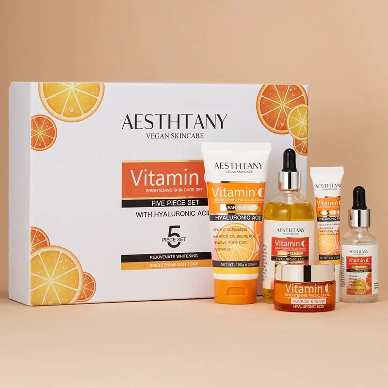 Natural Vitamin C Skin Care Set Moisturizing Hyaluronic Acid Skin Care Kit 5PCS Women Beauty Set Nova Trendz