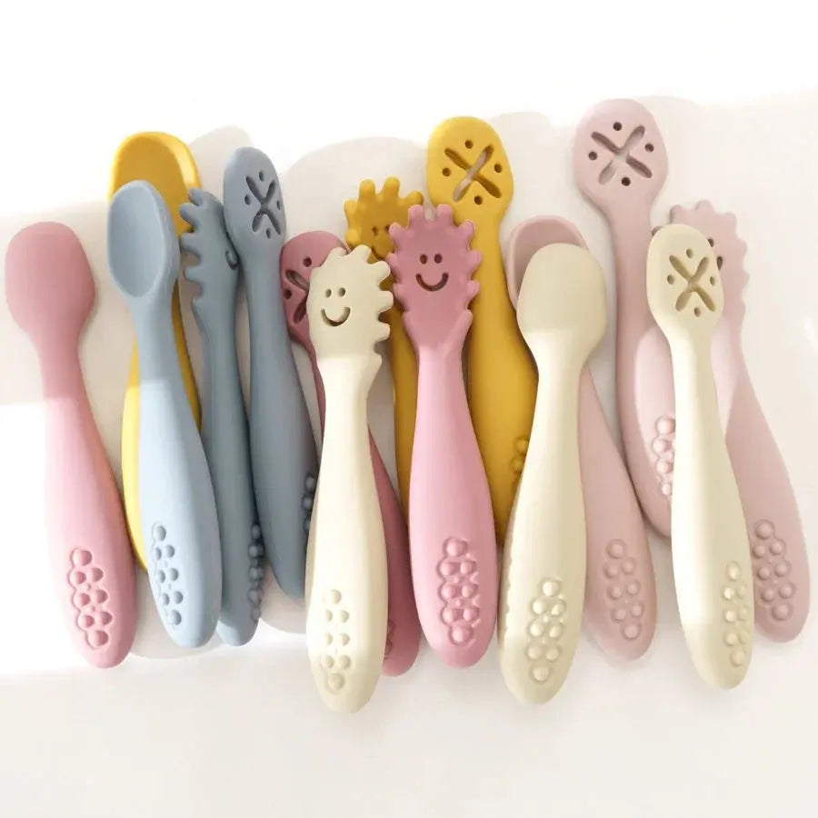 3PCS Cute Baby Learning Spoons Utensils Set Newborn Feeding Spoon Set Toddler Scoop Weaning Cutlery Children‘s Tablewar Nova Trendz