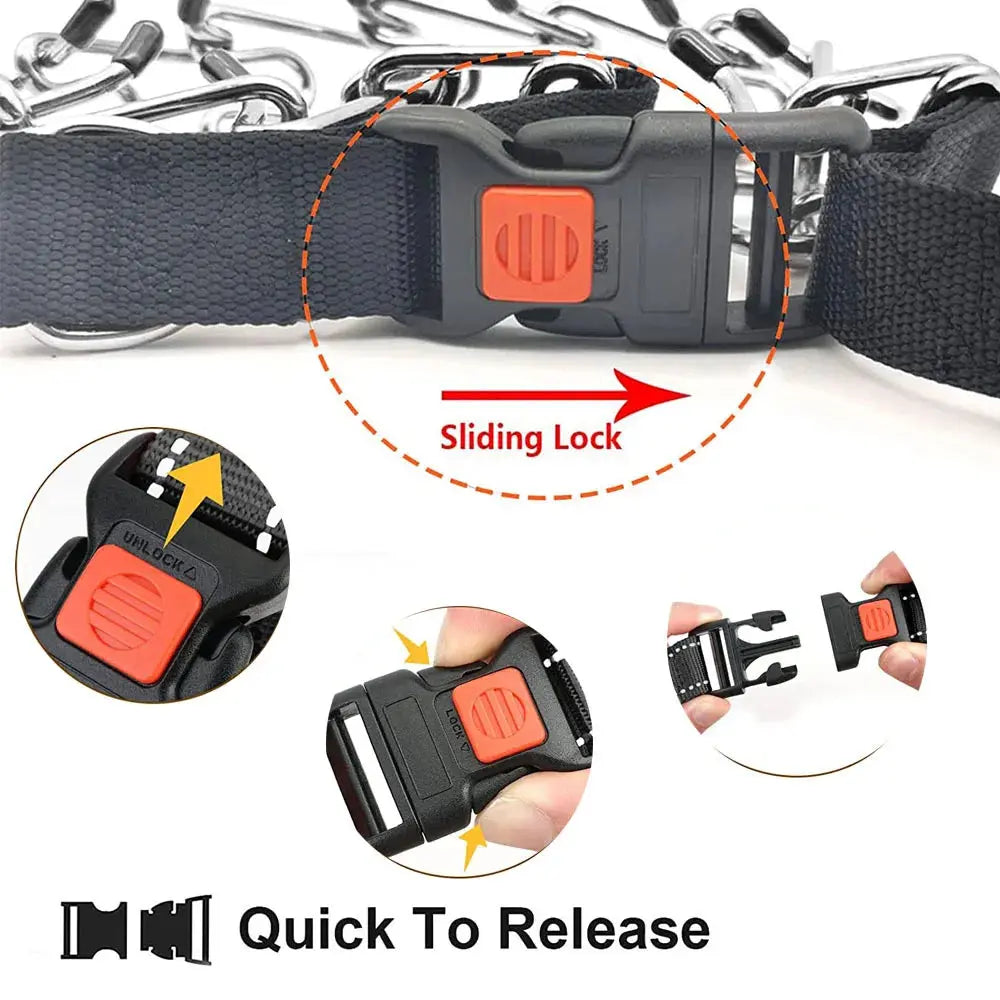 Dog Collar Prong Dog Training Collar For Dogs With Rubber Tips Stainless Steel Dog Collar For Large Dogs Dog Training Supplies - Nova Trendz