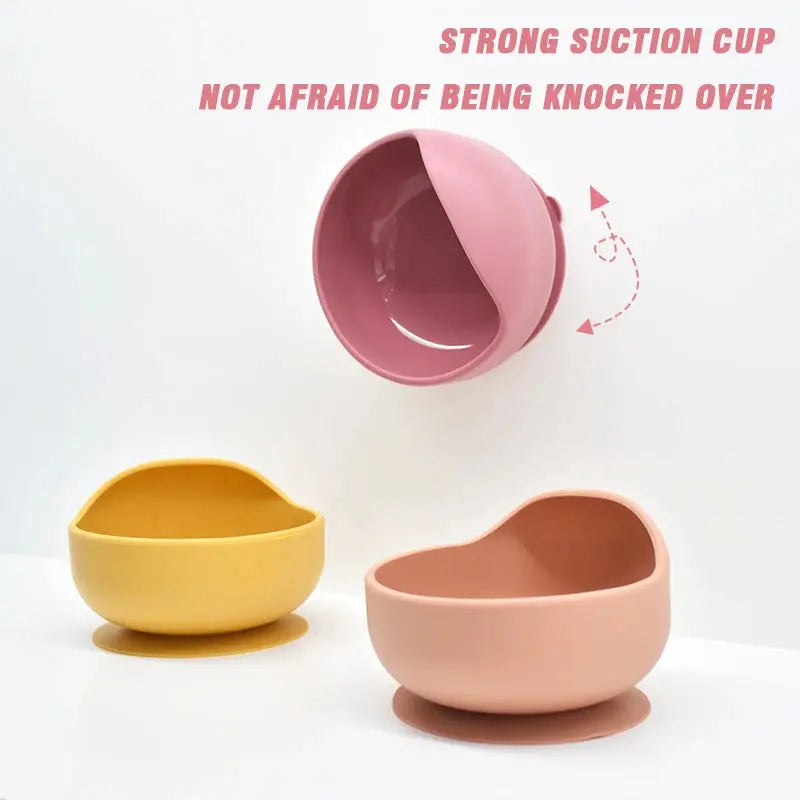 Silicone Baby Bowl Self feeding Training Snail Bowl Infant Anti Drop Sucker Set With Spoon Set Children's Feeding Tableware Nova Trendz
