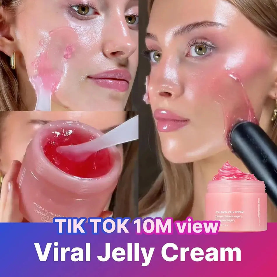 24h Glow & Lifted Collagen Jelly Cream Niacinamide And Hydrolyzed Collagen Strengthen The Skin Barrier And Moisturize The Skin Nova Trendz