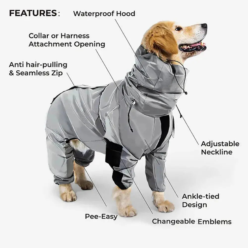 Reflective Full Body Dog Jumpsuit Waterproof Raincoat Sunscreen Outdoor Jacket for Small to Large Dogs Pet Supplies - Nova Trendz