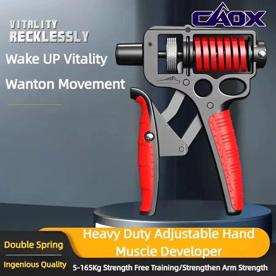 5-165Kg Adjustable Heavy Hand Grip Exercise Strengthener Gripper Finger Expander Arm Wrist Forearm Trainers Fitness Steel Spring - Nova Trendz