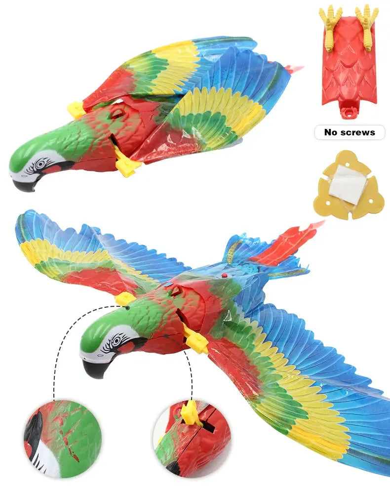 Simulation Bird Interactive Cat Toys Electric Hanging Eagle Flying Bird Cat Teasering Play Cat Stick Scratch Rope Pet Toys - Nova Trendz