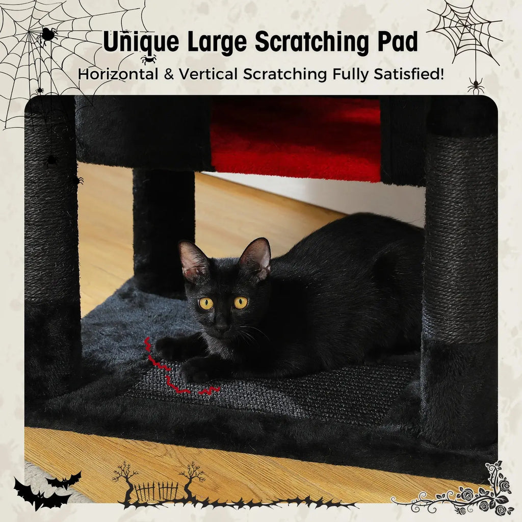 184cm Large Cat Tree and Tower for Indoor Cats With Sisal-Covered Scratching Posts Spacious Hammock Padded Perches and Condos Nova Trendz