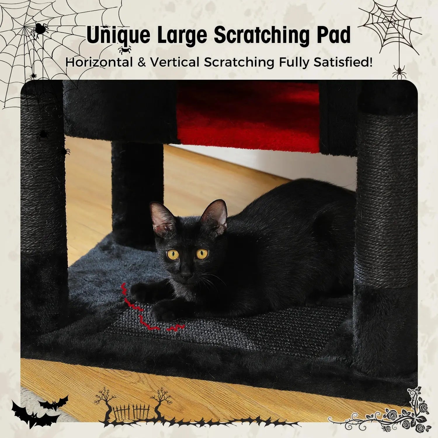 184cm Large Cat Tree and Tower for Indoor Cats With Sisal-Covered Scratching Posts Spacious Hammock Padded Perches and Condos Nova Trendz