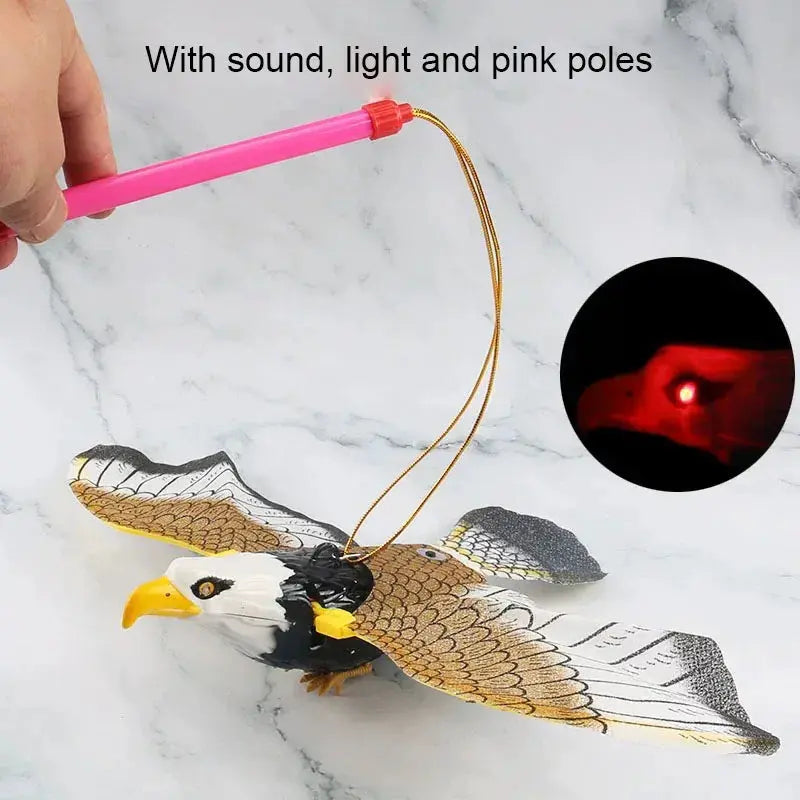 Simulation Bird Interactive Cat Toys Electric Hanging Eagle Flying Bird Cat Teasering Play Cat Stick Scratch Rope Pet Toys - Nova Trendz