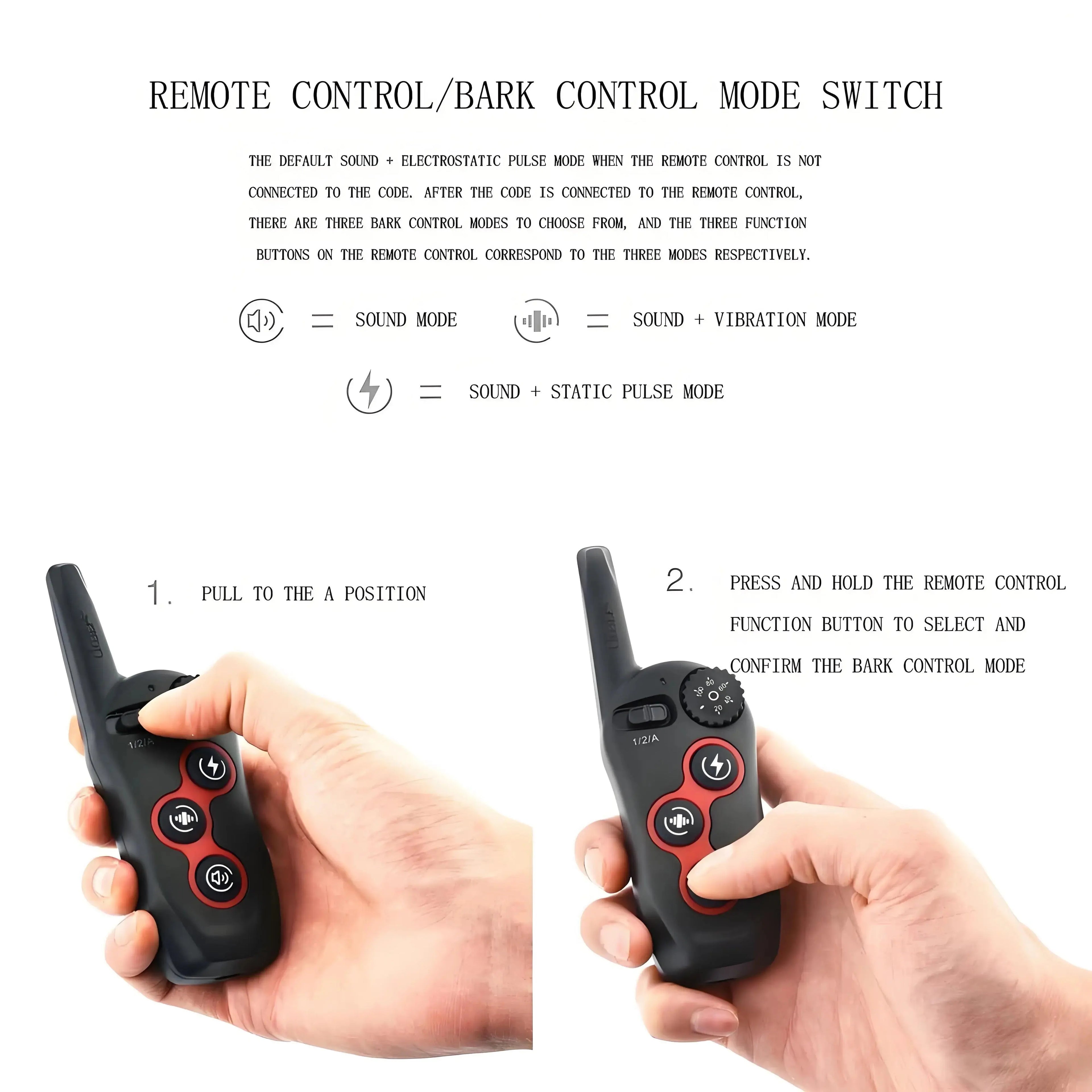 Dog Training Collar/Auto-barking Stopper 2 in 1 Function 500m Remote Control Range Waterproof Pet Electric Collar For Most Dogs - Nova Trendz