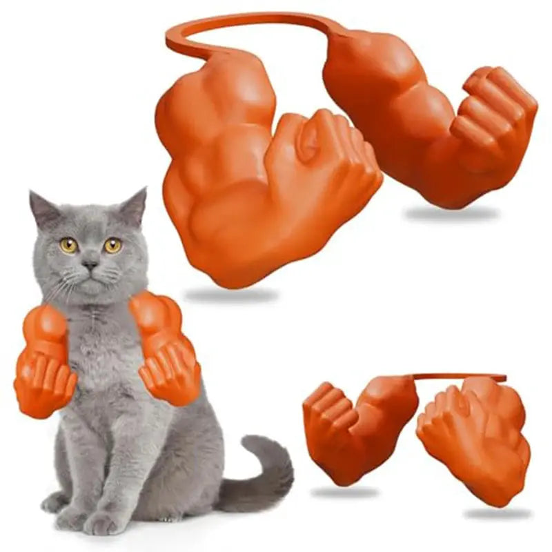 Funny Cat Muscle Arm Clothing Decoration Props 3D Printed Pet Interactive Neck Hanging Toy Role-playing Accessories Birthday Toy Nova Trendz