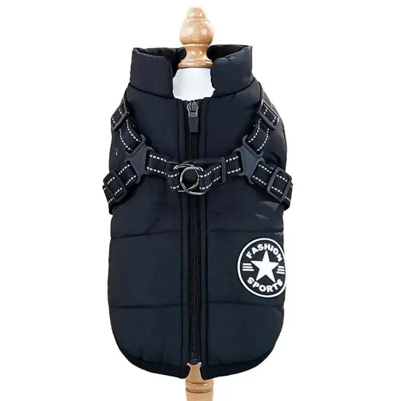 Pet Dog Coat with Harness Winter Cat Waterproof Coat Zipper Dog Jacket with Reflective Harness for Smal Medium Large Dogs - Nova Trendz
