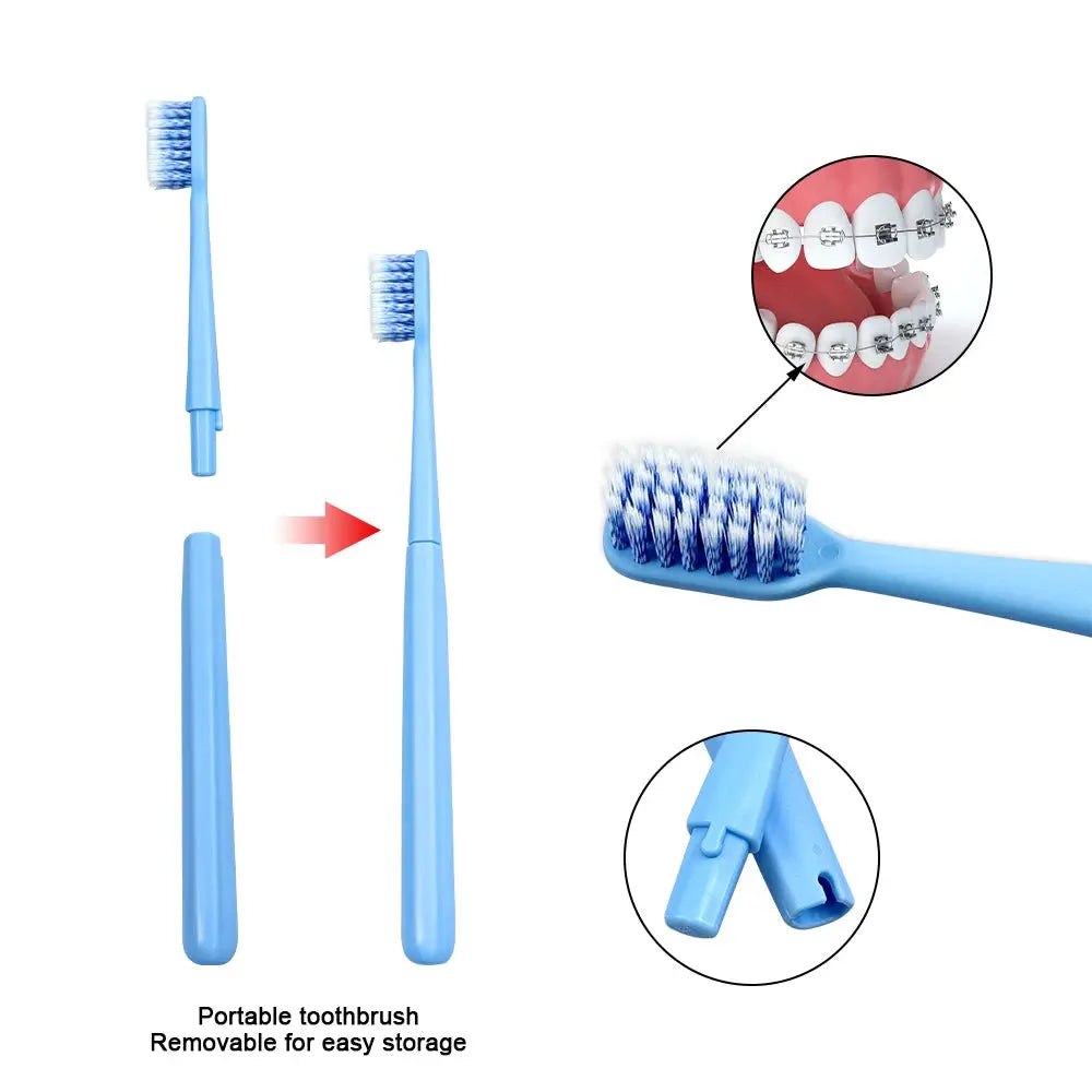 Dental Oral Care Cleaning Kit Portable Toothbrush Toothpaste Case Travel Toothbrush Soft Bristle Adult Tooth Brush Personal Care - Nova Trendz