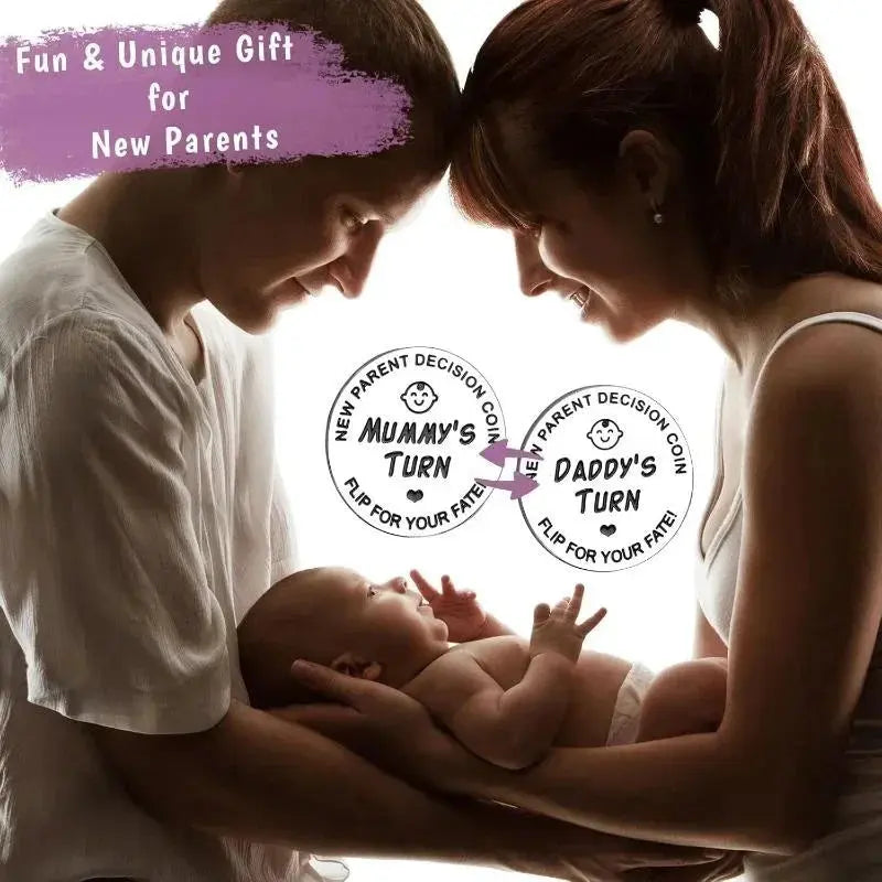 1pcs Funny Baby Gift New Parents Decision Coin Double Sided Pregnancy Gifts New Dad Mom Gifts for First Time to be Daddy Mummy Nova Trendz