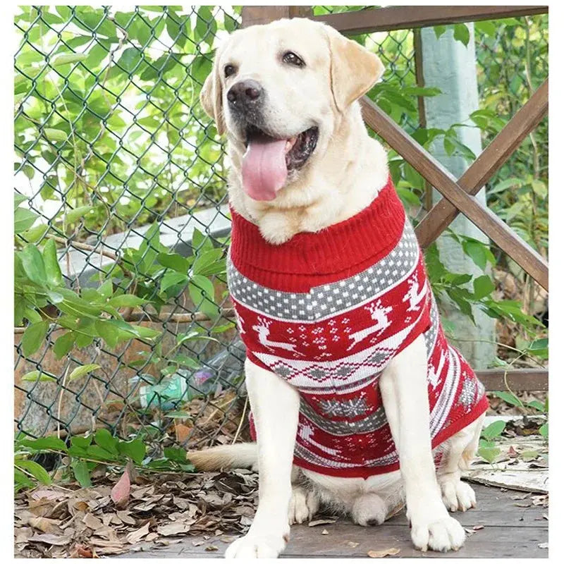 Christmas Wear for Large Dog Sweater Knit Big Dog Sweater Christmas Pet Turtleneck Doggy Sweatshirt for Extra Dogs Boy Girl - Nova Trendz