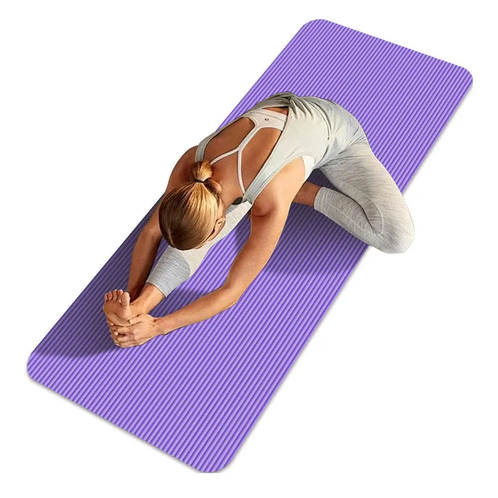 Yoga Mat Non Slip Exercise Mat Thick Solid Color Fitness Mat Yoga Workout Mat Multi-Function for Home Gym - Nova Trendz