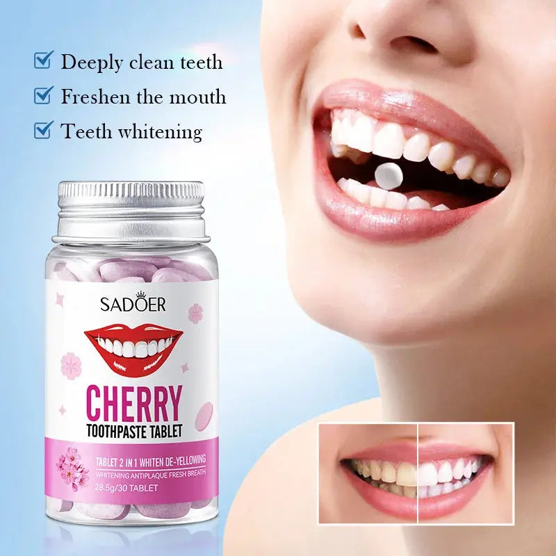 Sakura Flavor Solid Toothpaste Tablets Healthier Teeth Gums Teeth Whitening Remove Smoke Stains Fresher Breath Oral Care - Nova Trendz