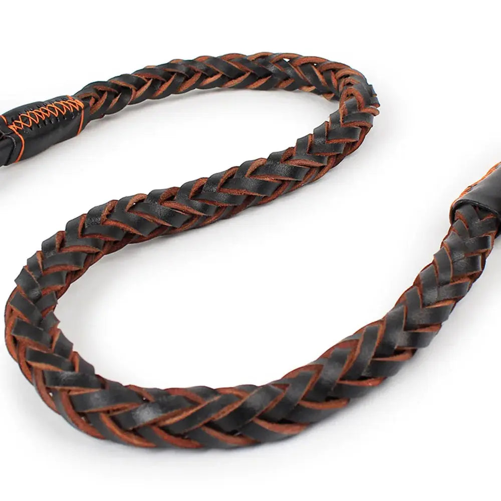 Leather Dog Leash for Large Dogs Strong Leather Braided Dog Leash with Buffer Spring Pet Traction Rope for German Shepherd Dog - Nova Trendz