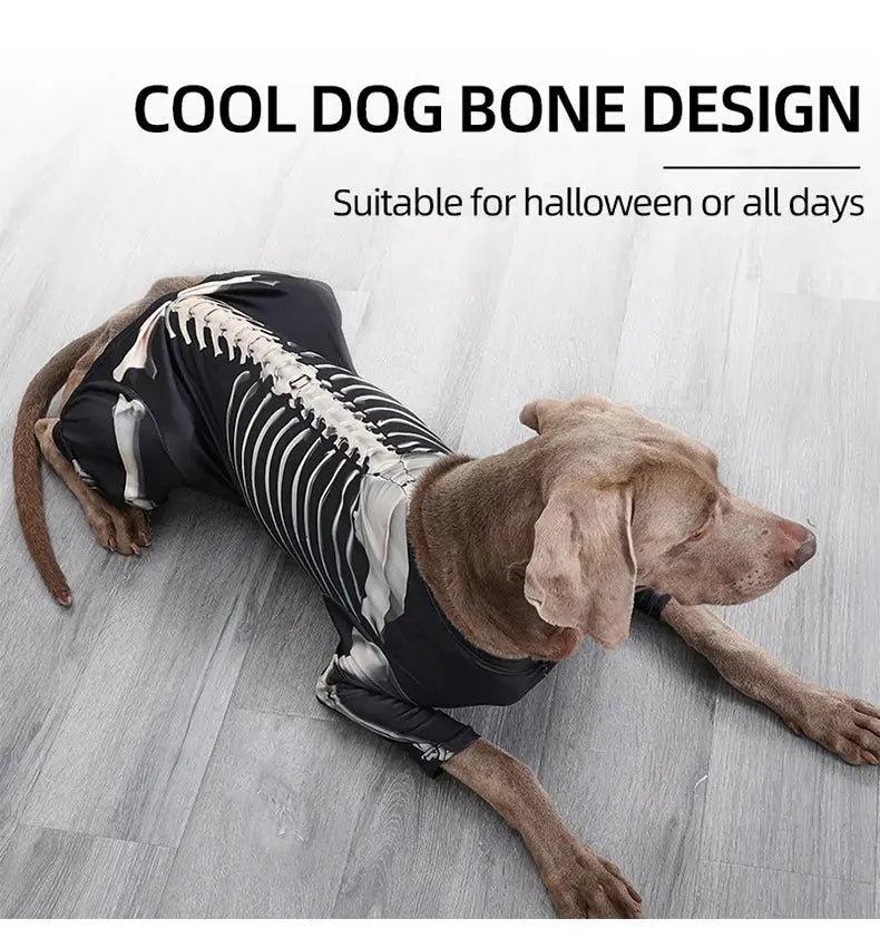 Dogs Skeleton Pattern Clothes Dog Halloween Cosplay Costume Halloween Bone Hoody Sweater Large Dog Jumpsuit Suit S-XXXL - Nova Trendz