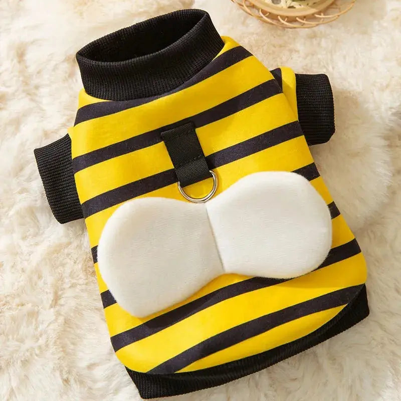 Pet Halloween Costume Honey Bee Role Play Hoodie with Buckle or not Dogs Cats Party Cosplay Funny Outfit Clothes with Hat or not Nova Trendz
