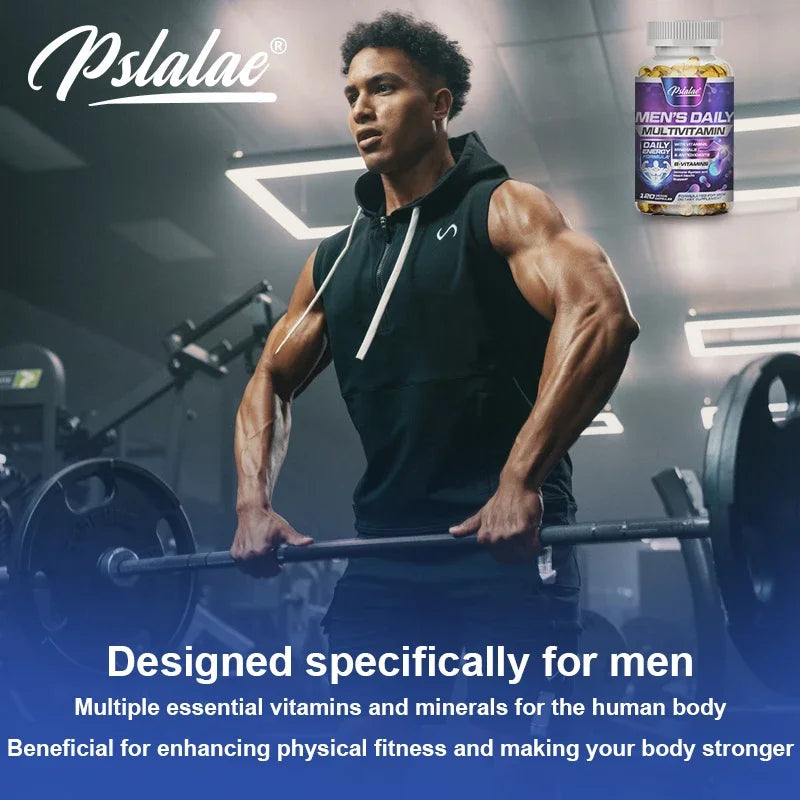 Men's Daily Multivitamin Supplement - Provides Cognitive Brain Health, Energy and Stamina, and Muscle Mass Vegan