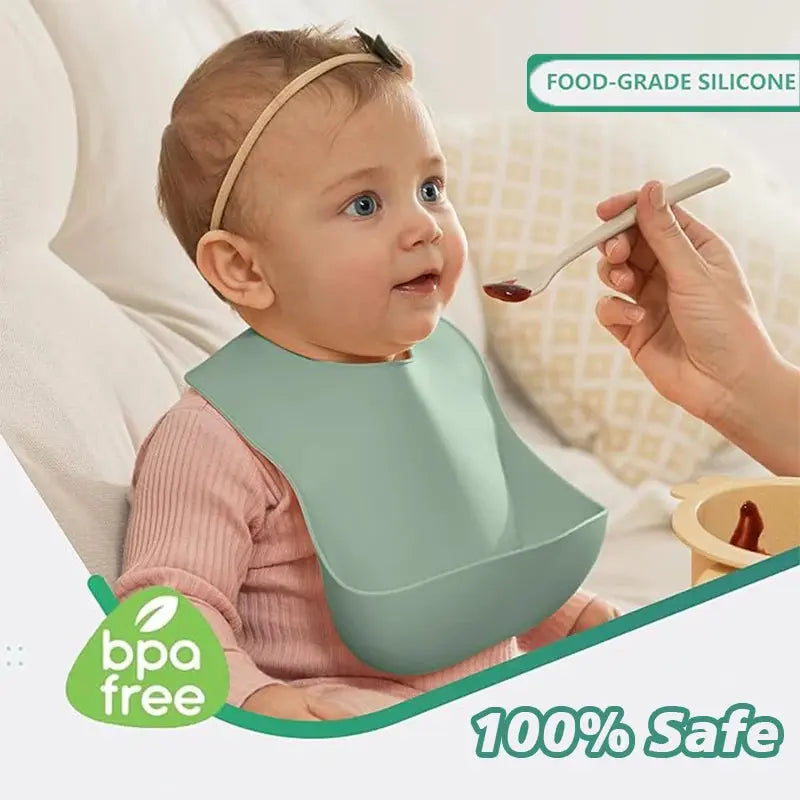 Baby Silicone Tray Bib Waterproof Soft 4-speed Adjustable Bibs Newborn Eating Food Isolate Dirt Feeding Saliva Pocke Kids Stuff Nova Trendz