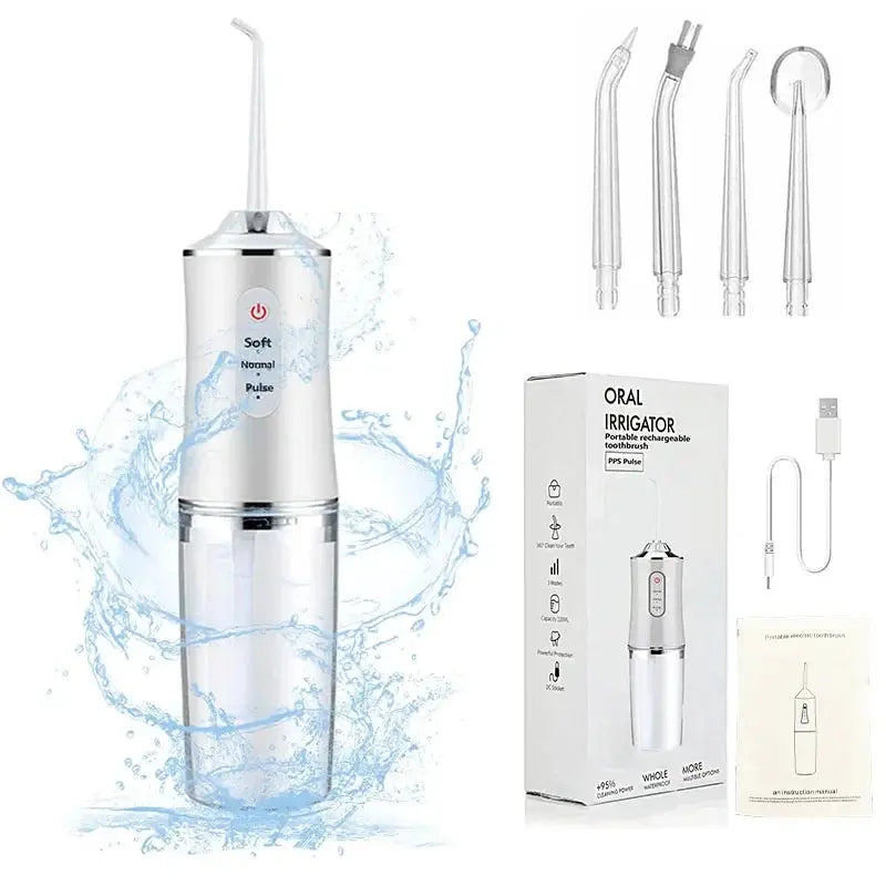 Ipx7 Waterproof Toothbrush Combo Replacement Tips Teeth Cleaning Retainer Cleaner Electric Oral Irrigator Water Dental Flosser - Nova Trendz