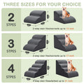 Curved Dog Stairs Ramp for High Beds 19.7" H, 4-Step Dog Steps for Small Dogs and Cats, Pet Stairs for High Bed Climbing, Grey - Nova Trendz